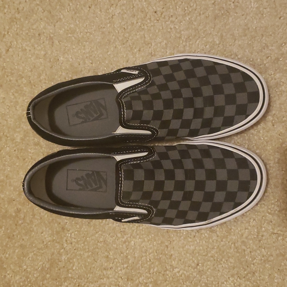 Grey Checkers Vans
